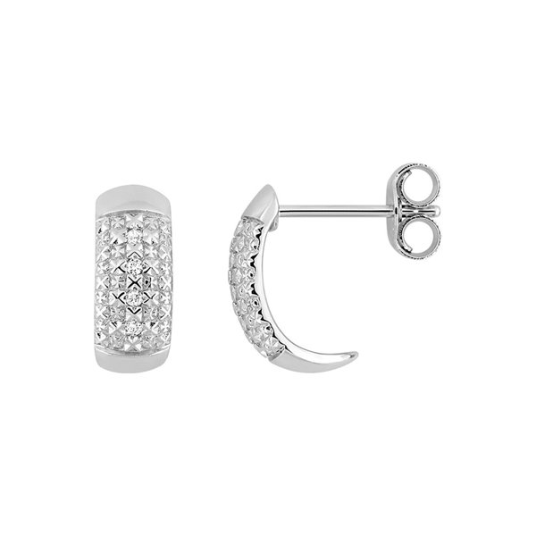 Boucles d'oreilles créoles diamant 0.032 Or Blanc 375