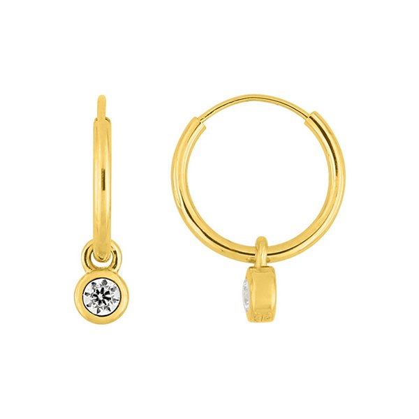 Boucles d'oreilles créoles diamant 0.09ct Or Jaune 750