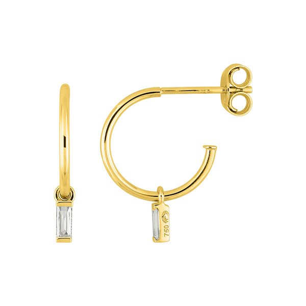 Boucles d'oreilles demi-créoles diamant 0.09ct Or Jaune 750