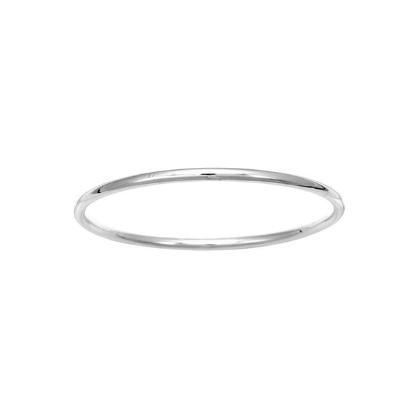 Jonc Fil rond 3.5mm en argent rhodié