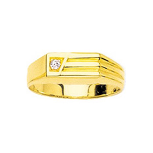 Chevalière diamant 0.02ct Or Jaune 750