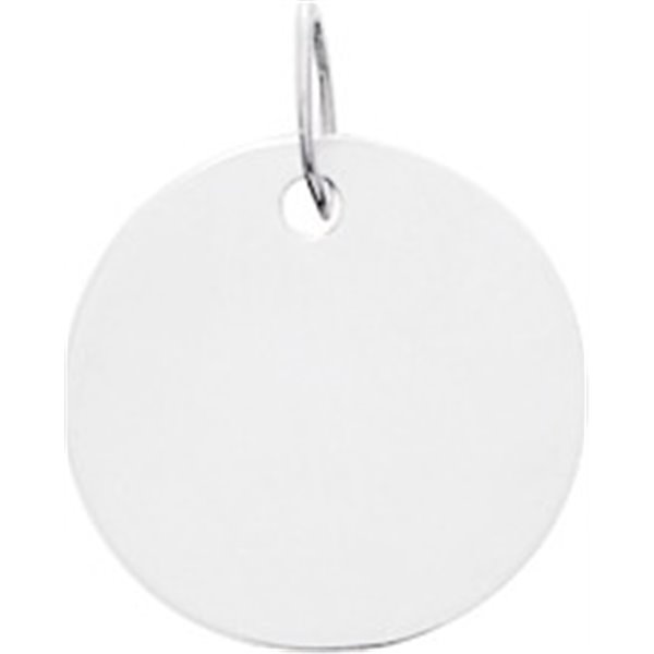 Pendentif plaque Or Blanc 750