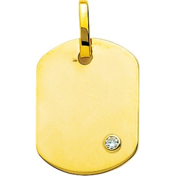 Plaque tonneau PM 0.04ct Or Jaune 750