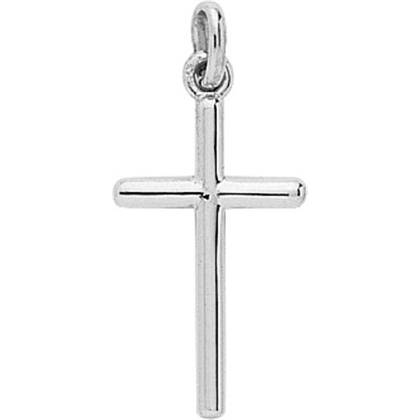 Pendentif croix fil Or Blanc 750