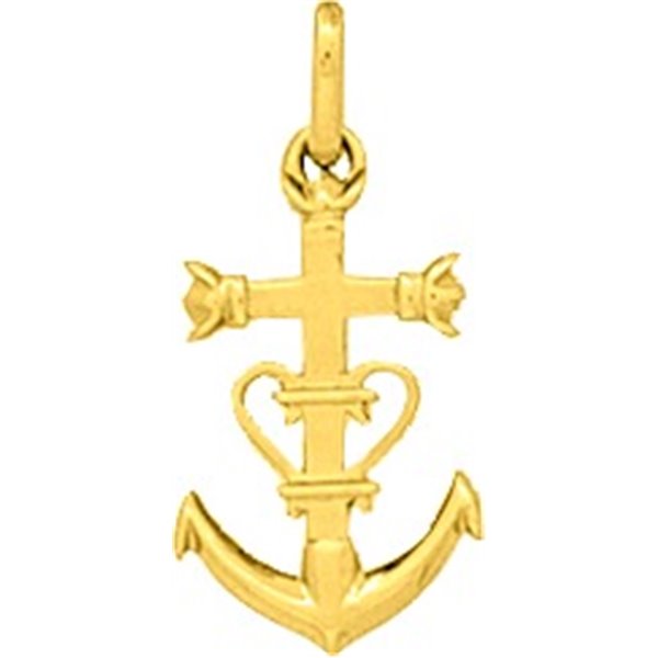 Pendentif Croix camarguaise Or Jaune 750