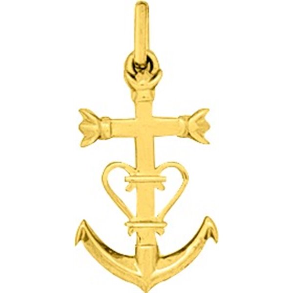 Pendentif Croix camarguaise Or Jaune 750