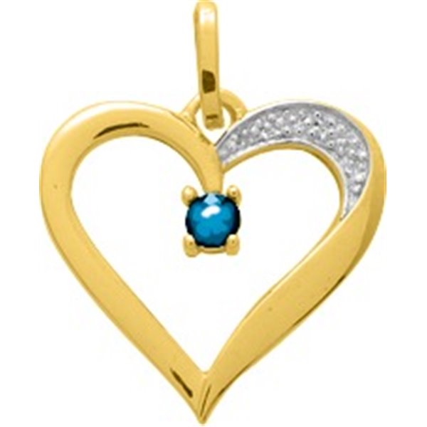 Pendentif coeur saphir Or Jaune 750