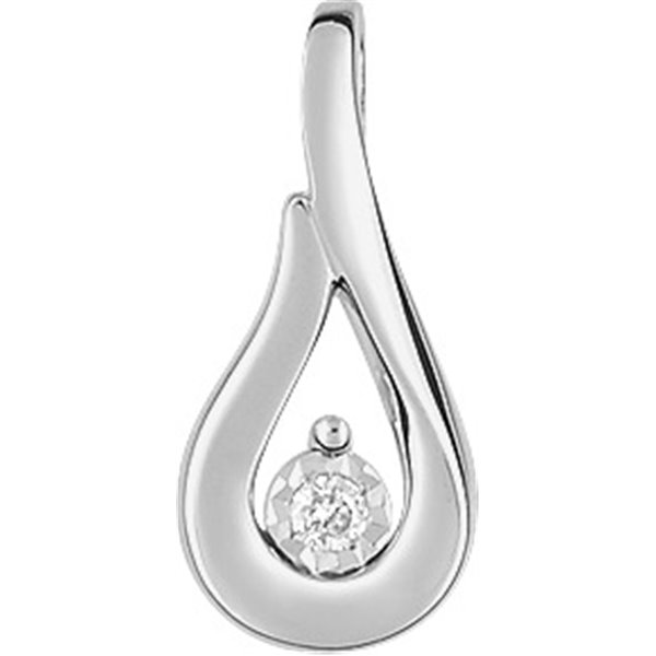 Pendentif diamant 0.022 Or Blanc 750