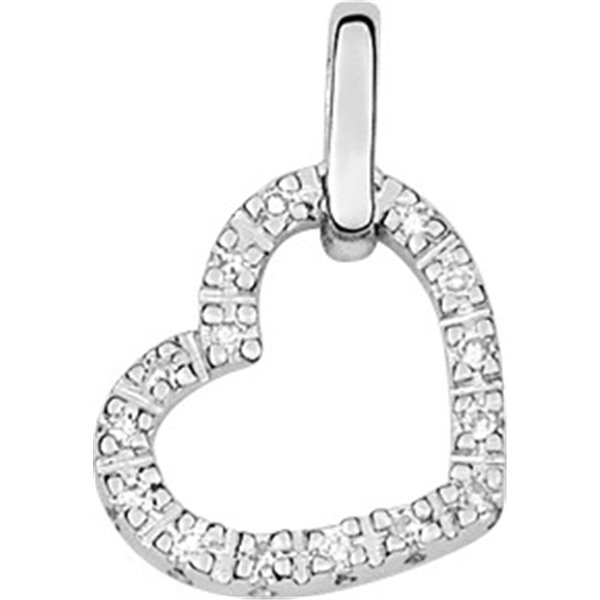 Pendentif diamant 0.045 Or Blanc 750