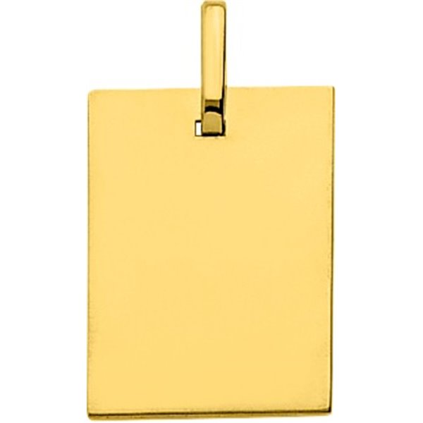 Plaque rectangle PM Or Jaune 750