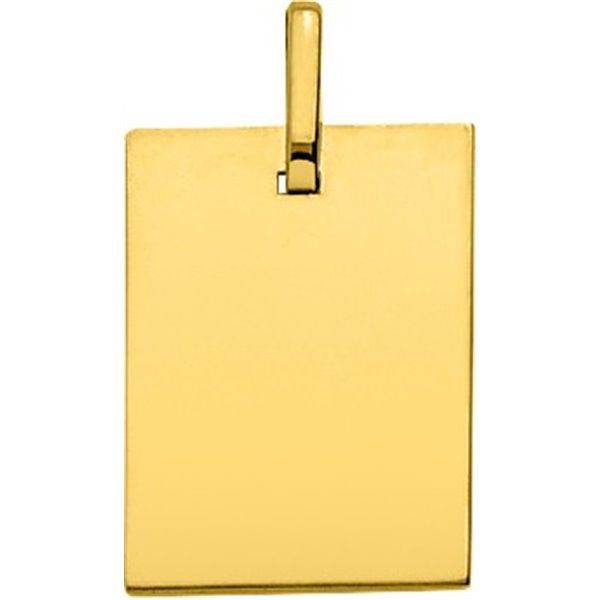 Plaque rectangle PM Or Jaune 750