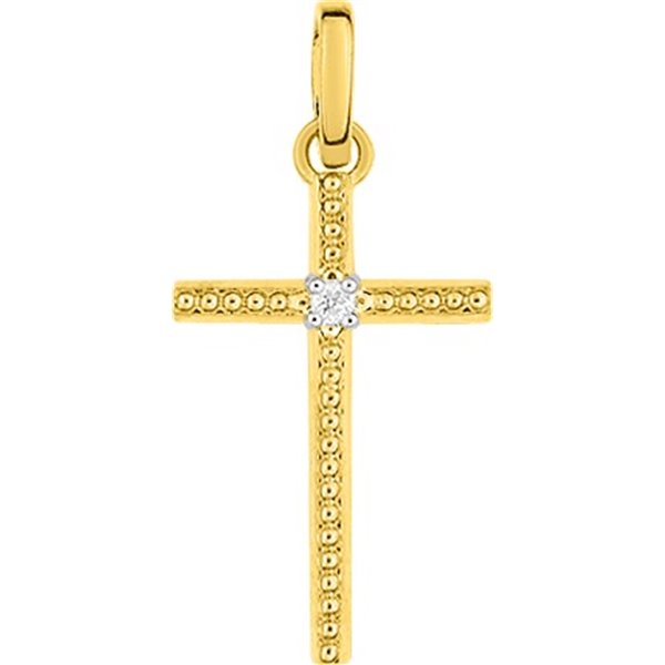 Pendentif diamant 0.01 Or Jaune et blanc Or 750