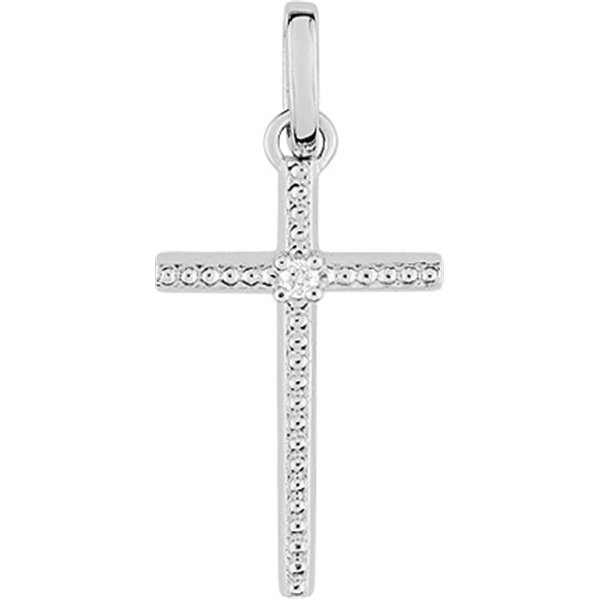 Pendentif diamant 0.01 Or Blanc 750