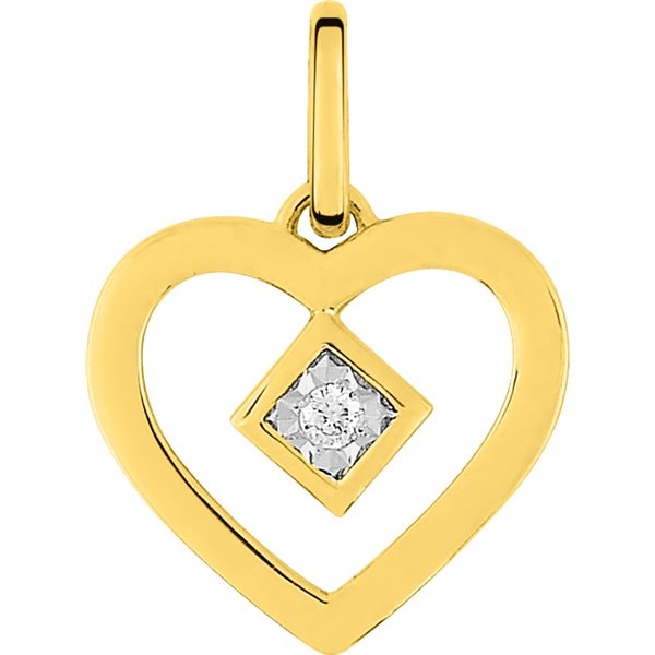 Pendentif diamant 0.015ct Or Jaune et blanc Or 750