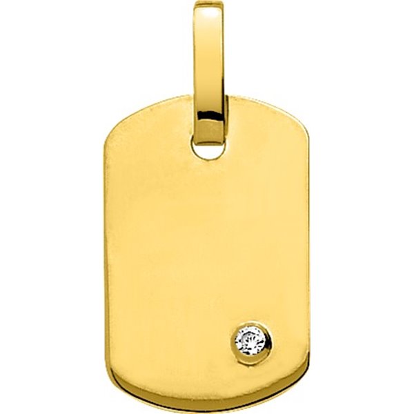 Plaque tonneau GM 0.04ct Or Jaune 750