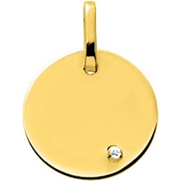 Plaque diamant 0.01ct Or Jaune 750