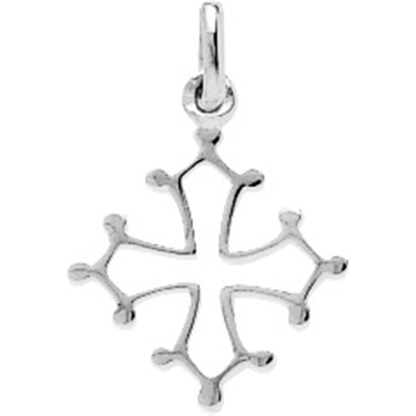 Pendentif Croix occitane Or Blanc 750