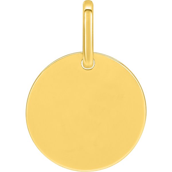 Pendentif jeton Or Jaune 375