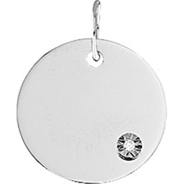 Pendentif diamant 0.006ct Or Blanc 375