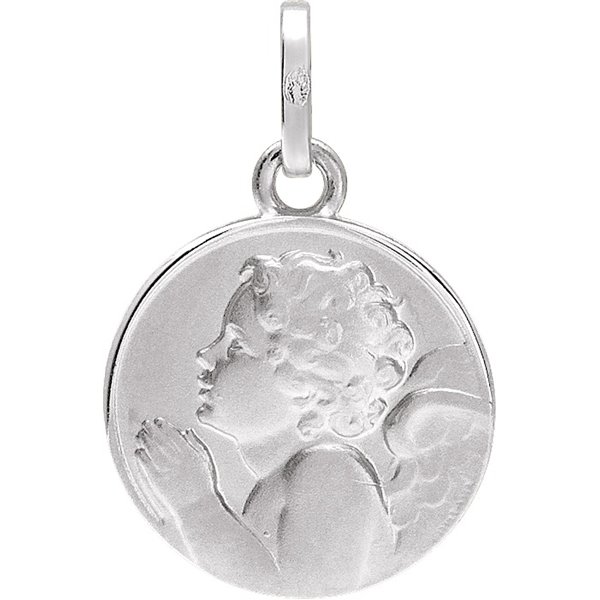 Médaille ange Or Blanc 375