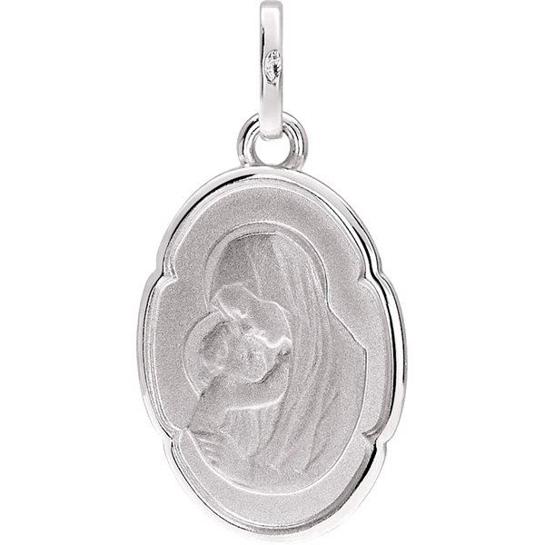 Médaille vierge Or Blanc 375