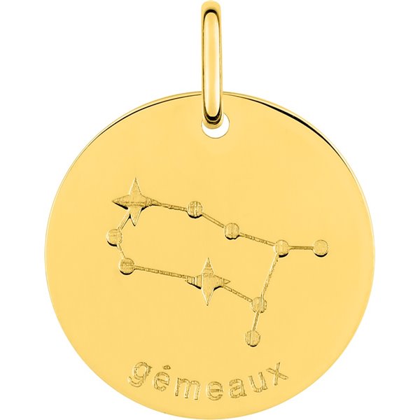 Médaille Gémeaux Or Jaune 375