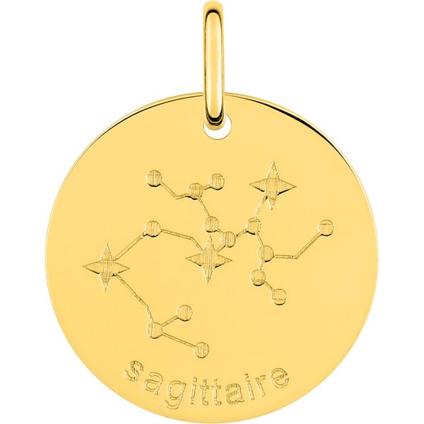 Pendentif zodiaque Sagittaire Or Jaune 375