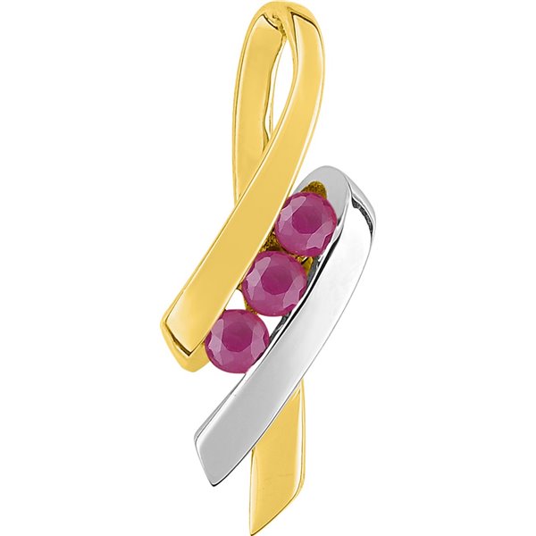 Pendentif rubis Or Jaune 375 rhodiée