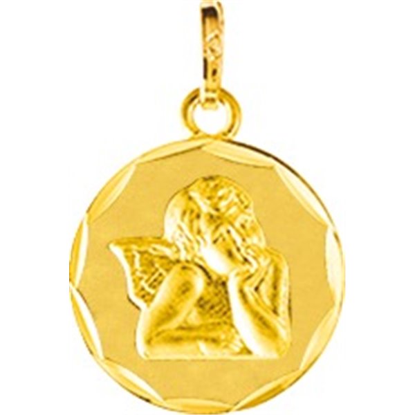 Médaille Or Jaune 375 lapidée