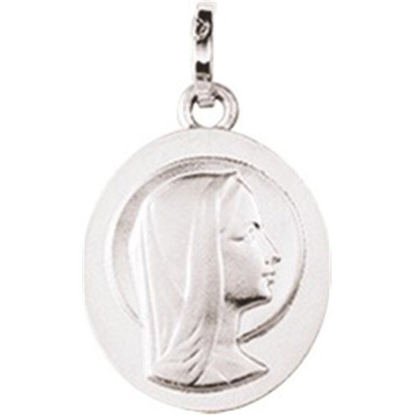 Médaille vierge Or Blanc 375