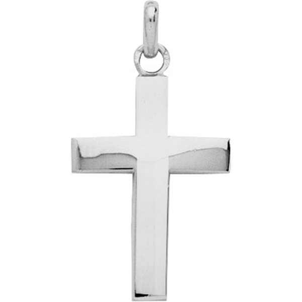 Pendentif croix Christ Or Blanc 750