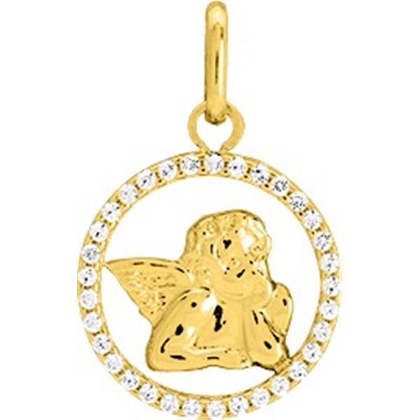 Médaille ange oxyde(s) de zirconium Or Jaune 375