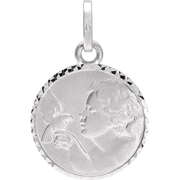 Médaille ange Or Blanc 375