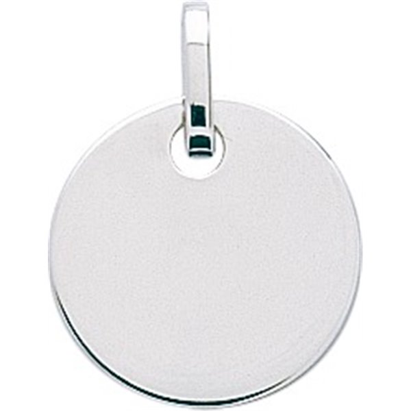 Plaque ronde Or Blanc 375