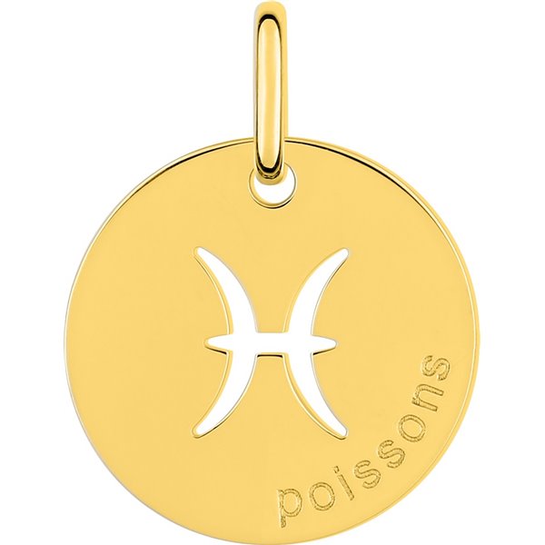 Pendentif zodiaque Poissons Or Jaune 750