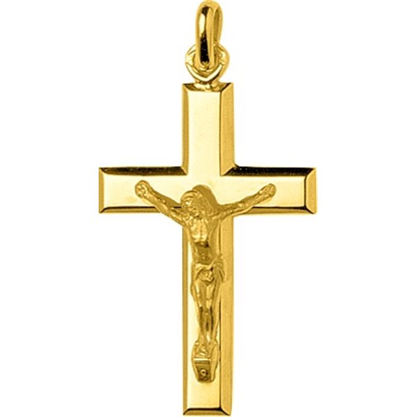 Pendentif croix Christ Or Jaune 750