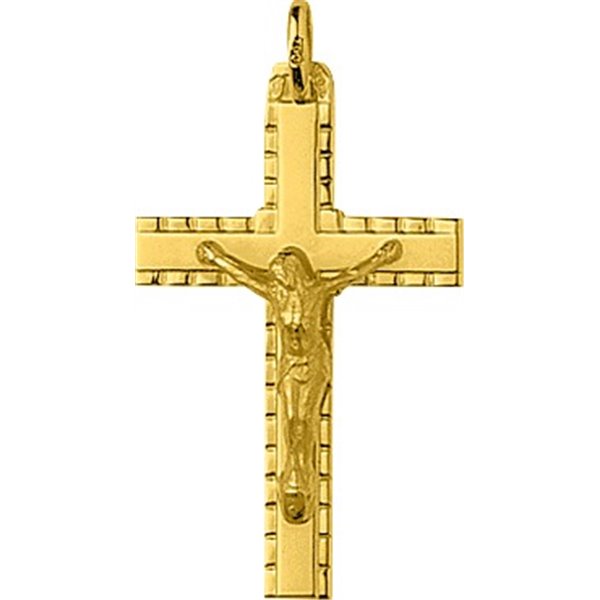 Pendentif croix Christ Or Jaune 750