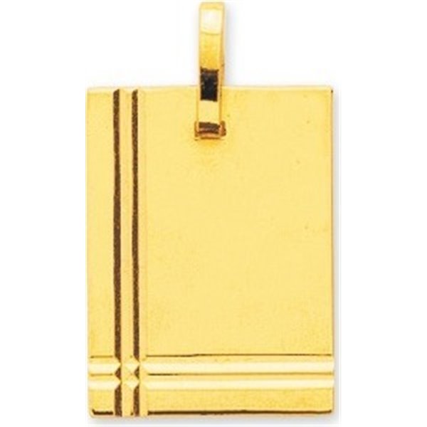 Plaque rectangle PM Or Jaune 375