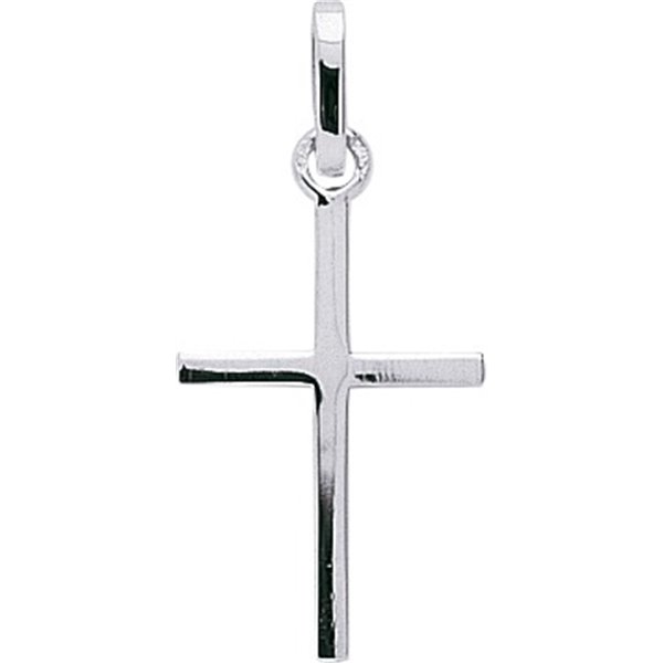 Pendentif croix Or Blanc 375