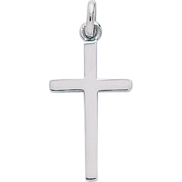 Pendentif croix Or Blanc 375