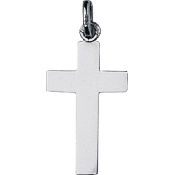 Pendentif croix Or Blanc 375