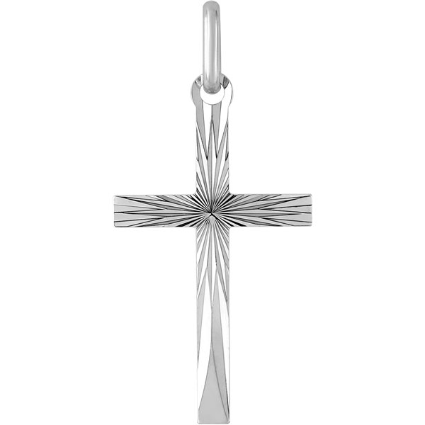 Pendentif croix Or Blanc 375