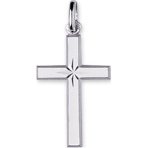 Pendentif croix Or Blanc 375