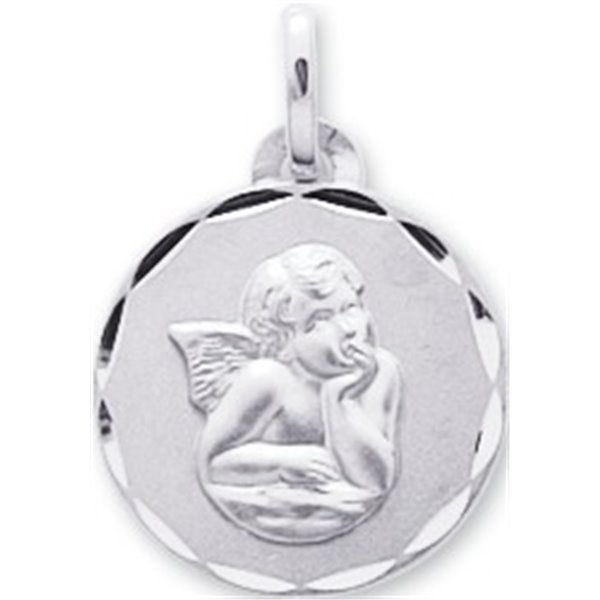 Médaille ange Or Blanc 375