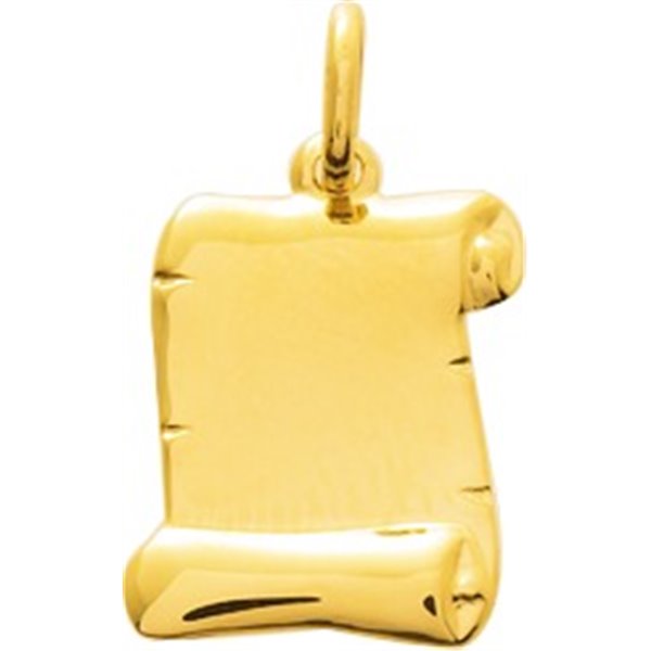 Pendentif parchemin Or Jaune 375