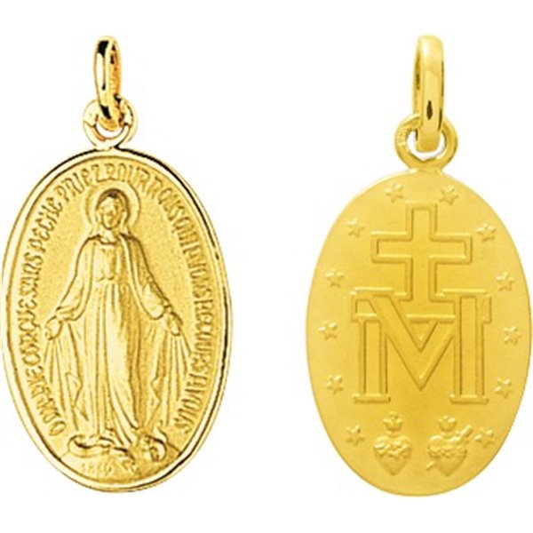 Médaille vierge miraculeuse Or Jaune 750