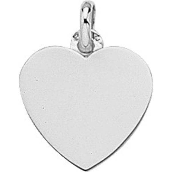 Pendentif plaque coeur Or Blanc 750