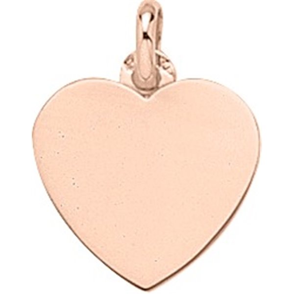 Pendentif plaque coeur Or Rose 750