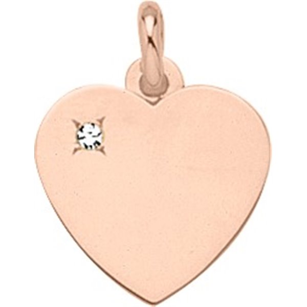 Pendentif coeur 0.03ct Or Rose 750