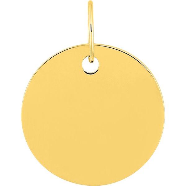 Pendentif plaque ronde Or Jaune 375